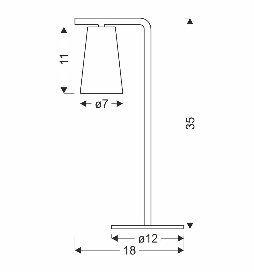 Sider table lamp black 1x15W GU10 llampshade brushed brass , short wire