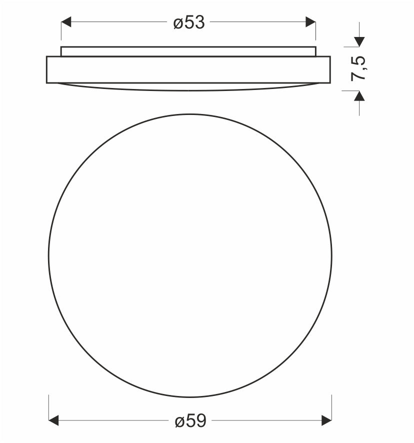 TENS lampa sufitowa plafon drew. LED 3000/4000/6000K 59cm klosz biały, pilot