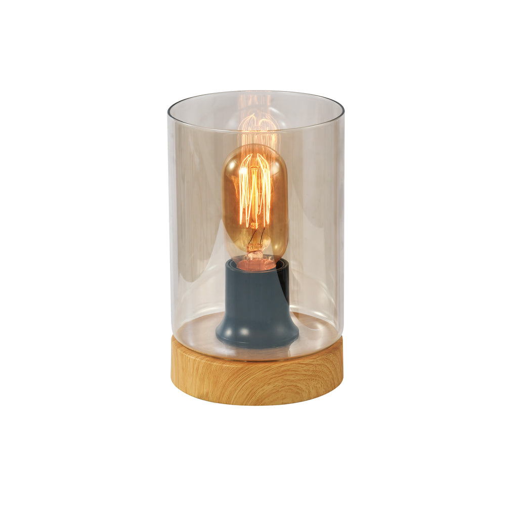 Nowoczesna lampa stołowa Wels 1x40W E27 klosz dymiony