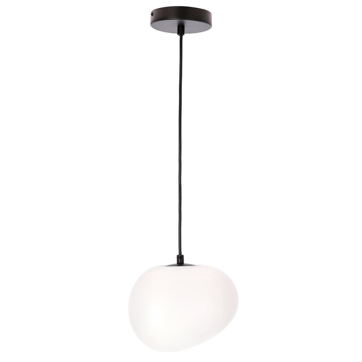 Lampa wisząca STONES 20 cm w stylu Japandi - z białym kloszem inspirowanym kamieniem - minimalistyczne oświetlenie sufitowe do salonu E27