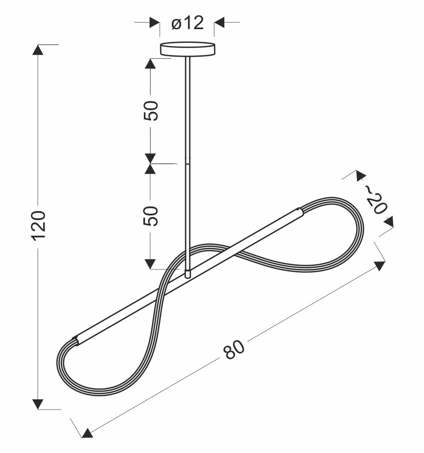 SUPREME lampa wiszaca 80cm złoty LED 3000K biały