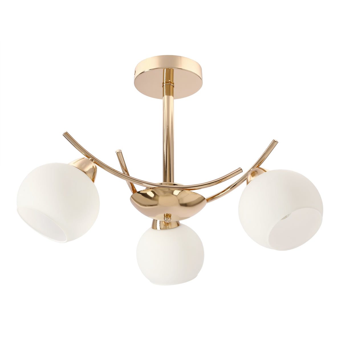 AMOS Lampa wiszaca złoty 3x40W E27 klosz biały