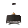 Ardi lampa sufitowa czarny+drewniany 1x40W E27 abażur czarny
