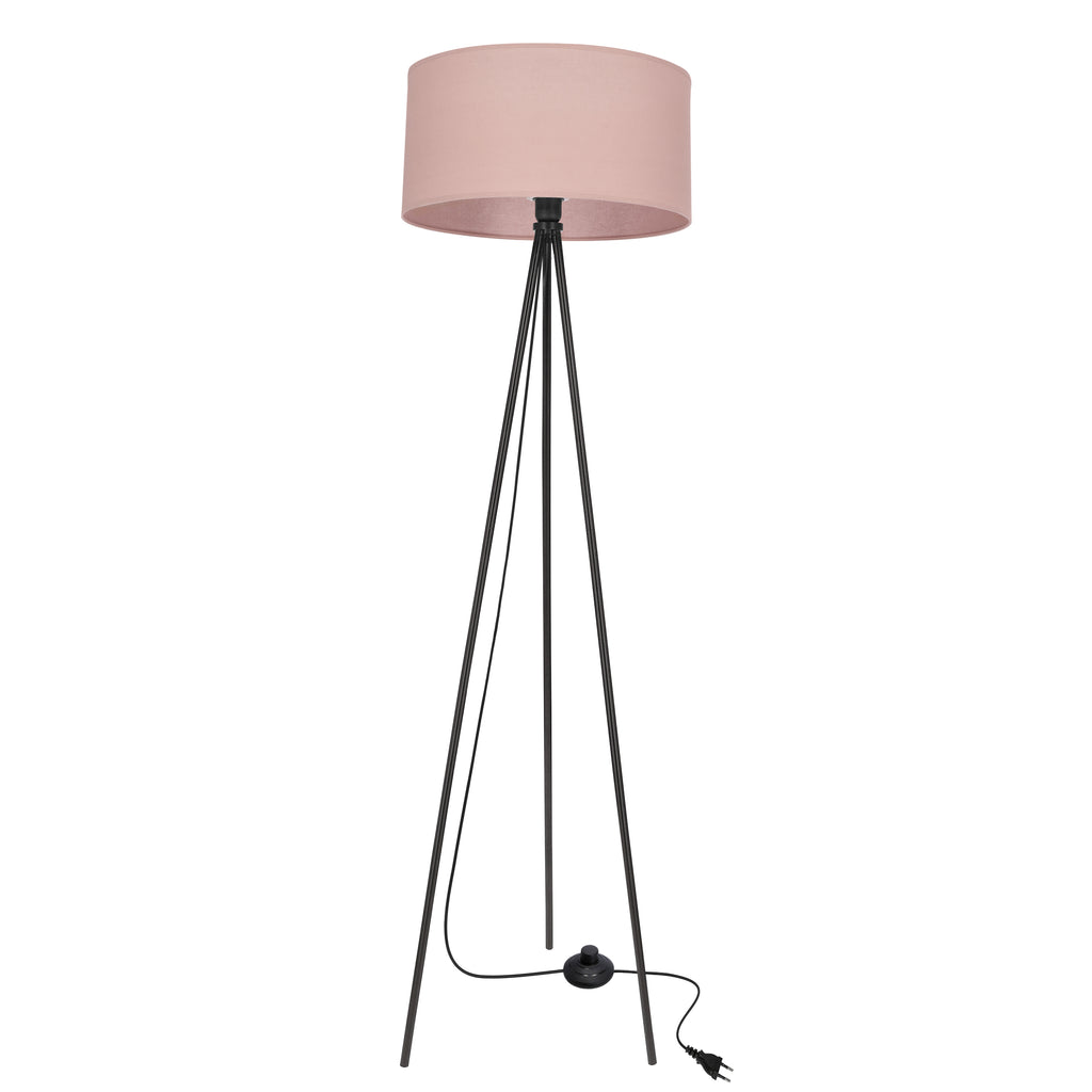 SHANTI lampa pod³ogowa czarny 1x40W E27 aba¿ur jasny wrzosowy