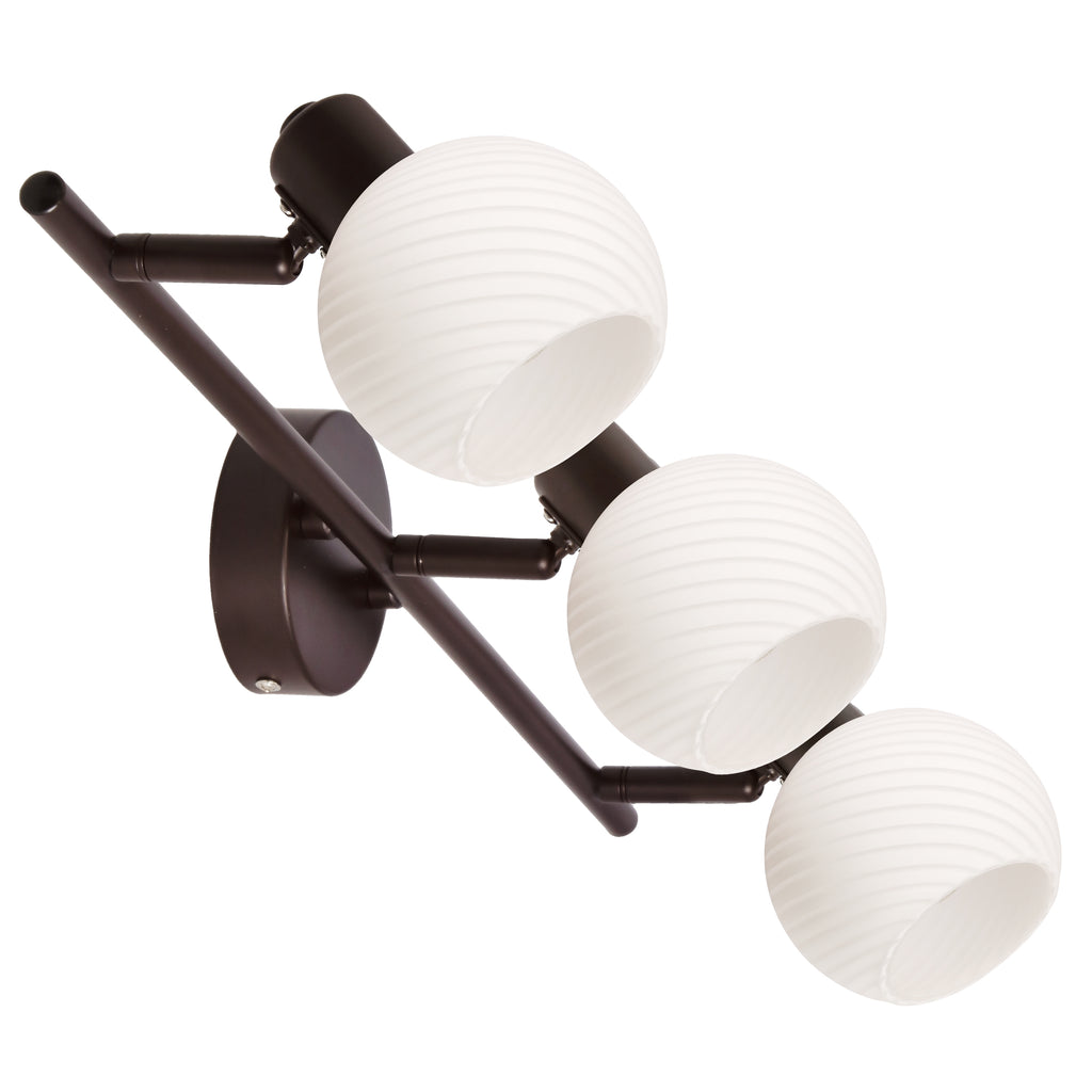 GRANO lampa sufitowa czekoladowy 3x40W E14 klosz biały