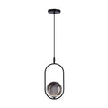 Lampa wisząca CORDEL elegancka - czarna z grafitowym kloszem kulką - nowoczesne oświetlenie salonu i łazienki 1x G9 LED