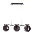 LUMOS lampa wisząca 3x20W G9 chrom klosze szklane 14 cm grafitowe nowoczesna elegancka oprawa oświetleniowa salon jadalnia kuchnia glamour