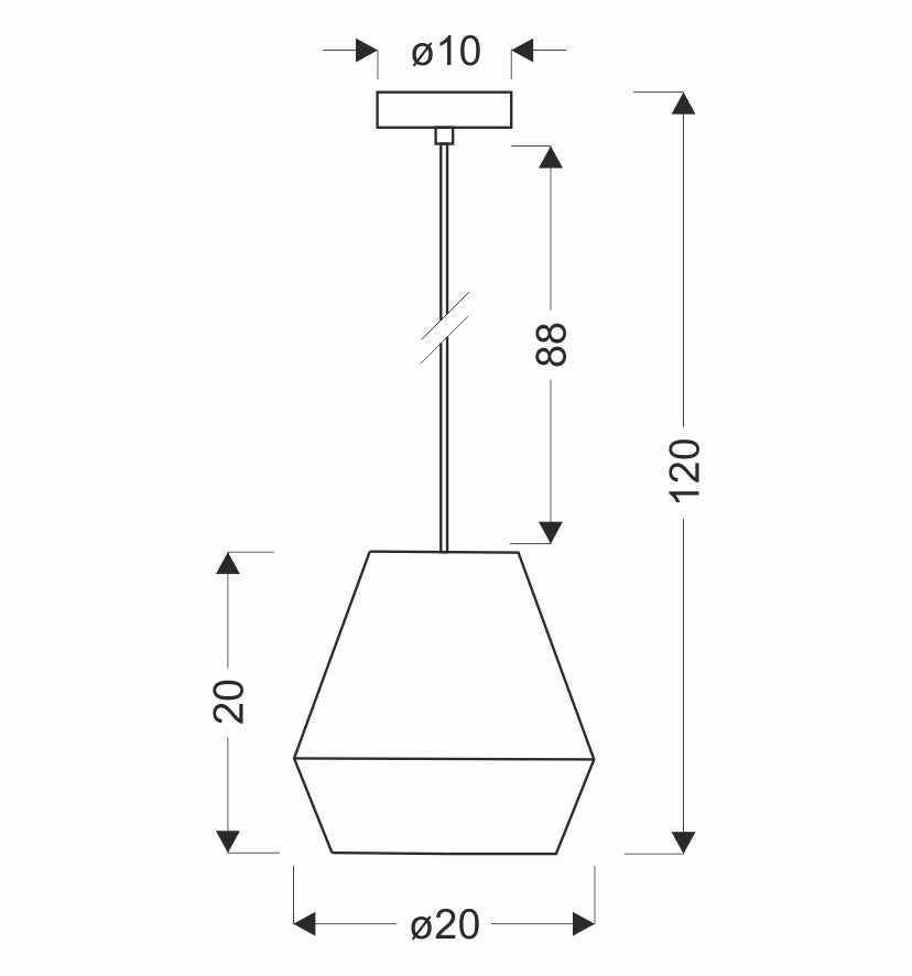 ETNOS lampa wisząca czarny 1x40W E27 klosz beżowy