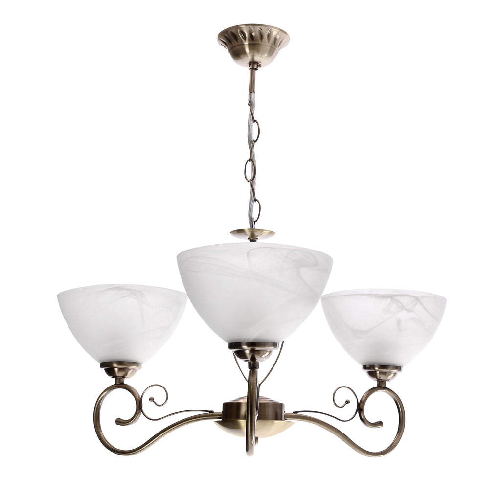 HORIZON lampa wisząca patynowy 3x40 E27 klosz biały