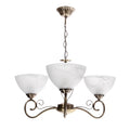 HORIZON lampa wisząca patynowy 3x40 E27 klosz biały