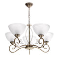 HORIZON lampa wisząca patynowy 5x40 E27 klosz biały