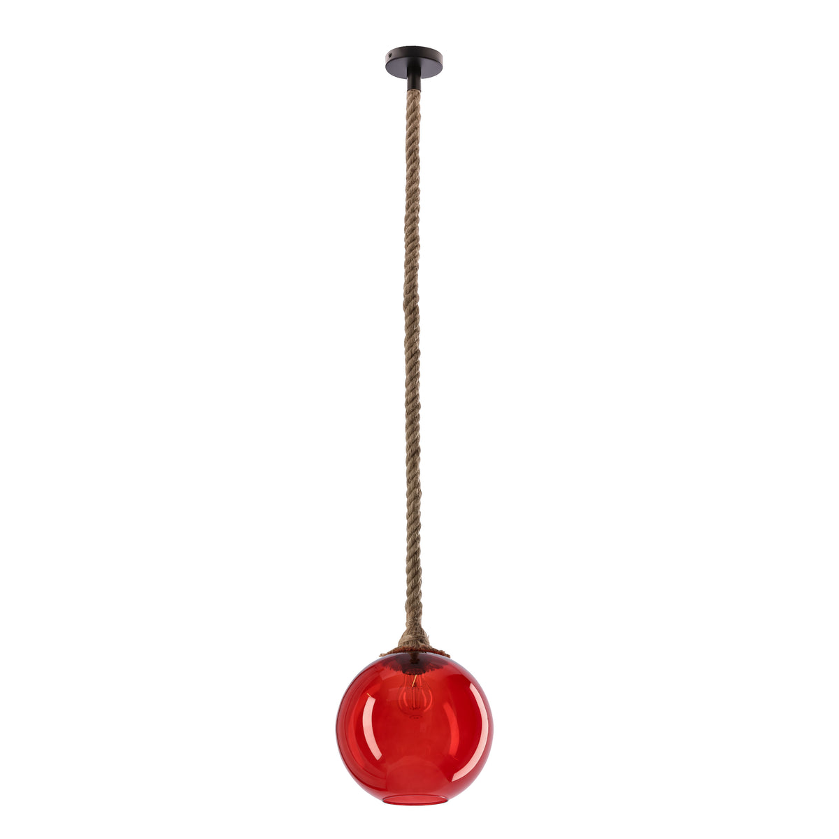 SHEDON lampa wisząca czarny+beżowy 1x40 E27 klosz czerwony