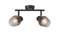MITURA lampa sufitowa czarny 2x40W E27 klosz dymiony