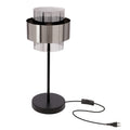 Spiega lampa stołowa czarny+satyna nikiel 1x60W E27 klosz dymiony