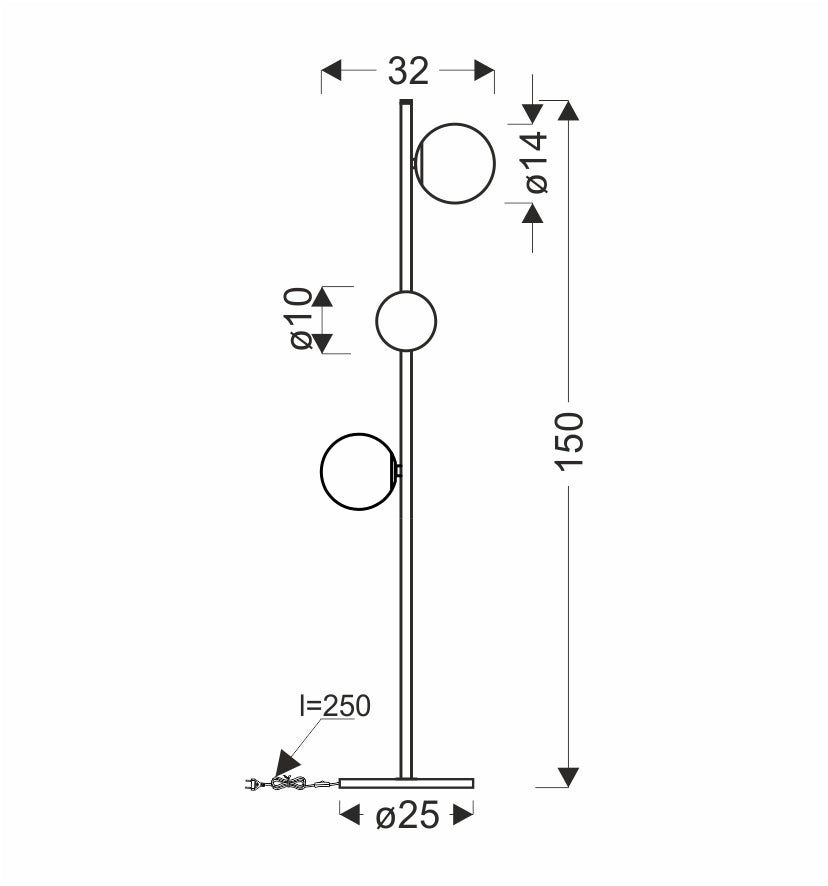 Lampa podłogowa Kama 3x28W G9 czarna i złota, klosze grafitowe i bursztynowe, elegancka lampa stojąca, nowoczesny design do salonu