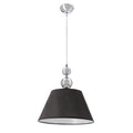 Lampa wisząca ARAL chromowa E27 1x60W z czarnym abażurem nowoczesna do salonu sypialni kuchni jadalni eleganckie oświetlenie sufitowe