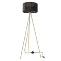 MOSSI lampa podłogowa złoty 1x40W E27 abażur czarny