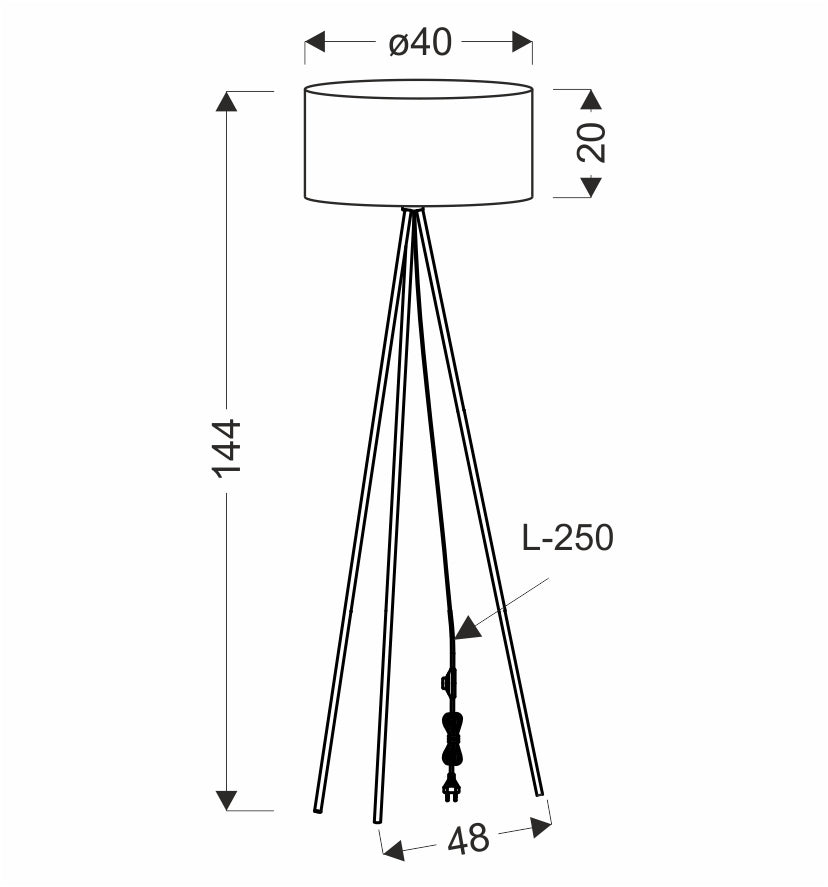 Lampa podłogowa FIANA czarna 1x40W E27 abażur sosnowy naturalny czarny nowoczesna stojąca do salonu sypialni biura oświetlenie dekoracyjne