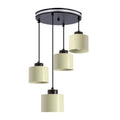 OLIVCA lampa wisząca czarny 4x40W E27 klosz oliwkowy