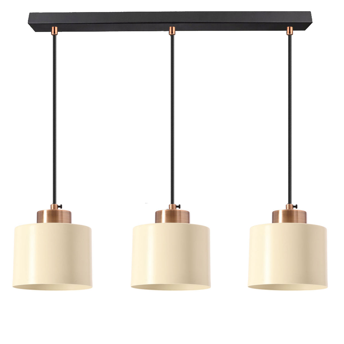 ALORA lampa wisząca czarny 3x60W E27 klosz biały