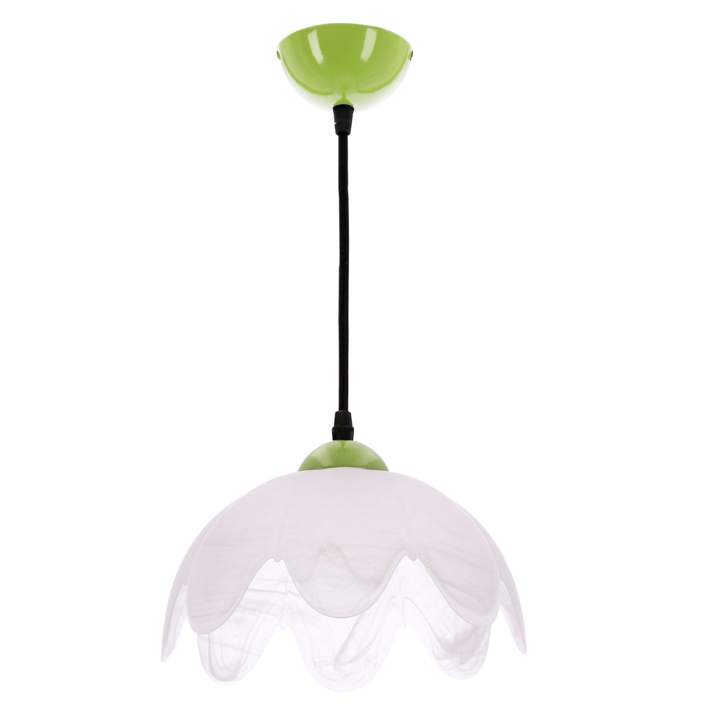COLORI lampa wisząca pistacjowy metal 1x60W E27 biały klosz nowoczesna lampa sufitowa efektowny design do salonu kuchni