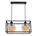 SATER lampa wisząca czarny 2x40W E27 klosz złoty