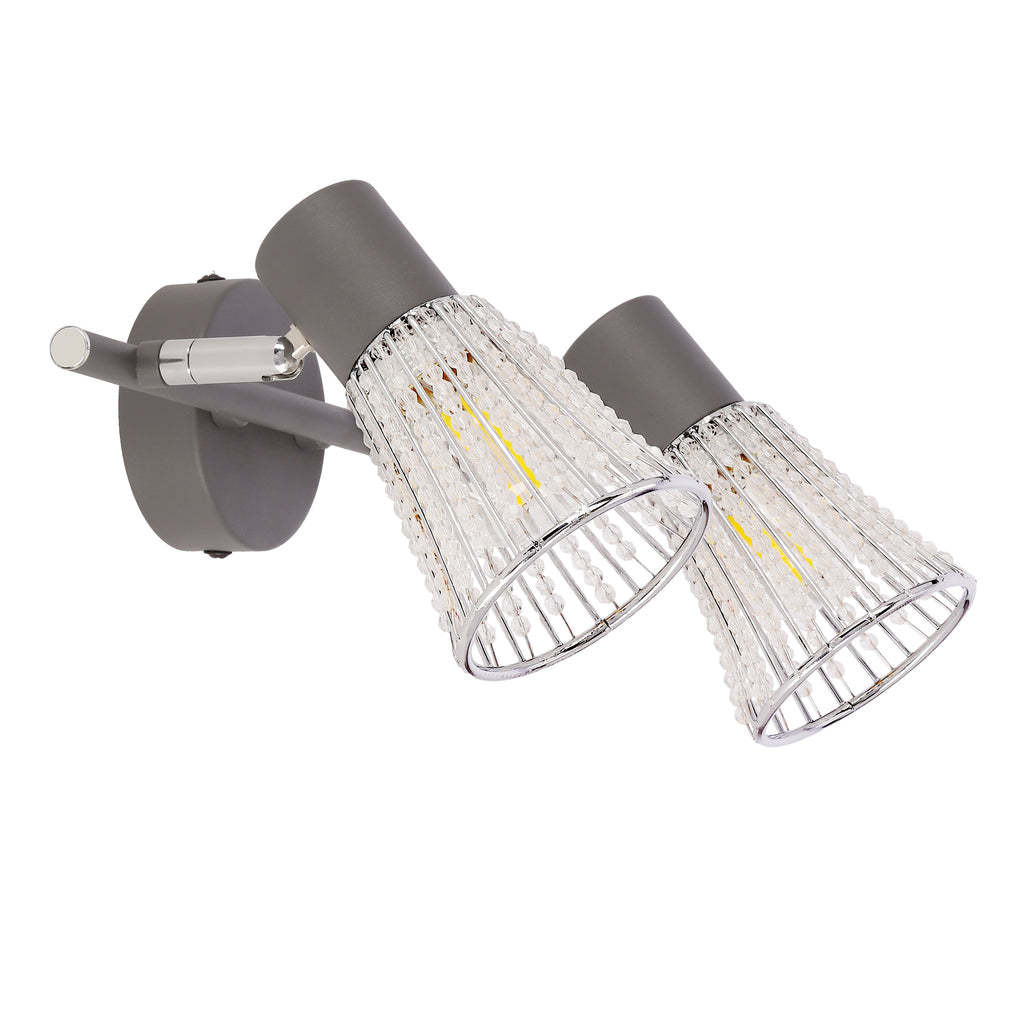 Listwa sufitowa CURTIS szara 2x40W E14 nowoczesna lampa kierunkowa do salonu sypialni przedpokoju