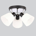 Lampa sufitowa BILOBA plafon biało-czarna 3x40W E14 białe klosze szklane nowoczesne oświetlenie do salonu sypialni kuchni korytarza przedpokoju