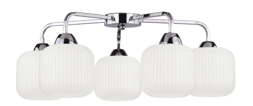 CROMADO lampa sufitowa chromowy 5x60W E27 klosz biały