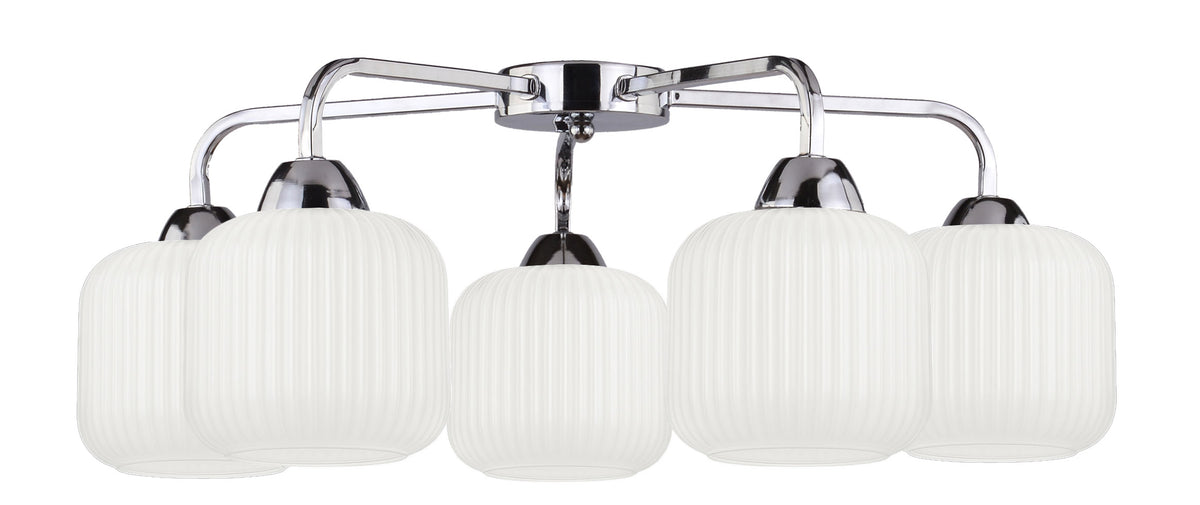 CROMADO lampa sufitowa chromowy 5x60W E27 klosz biały