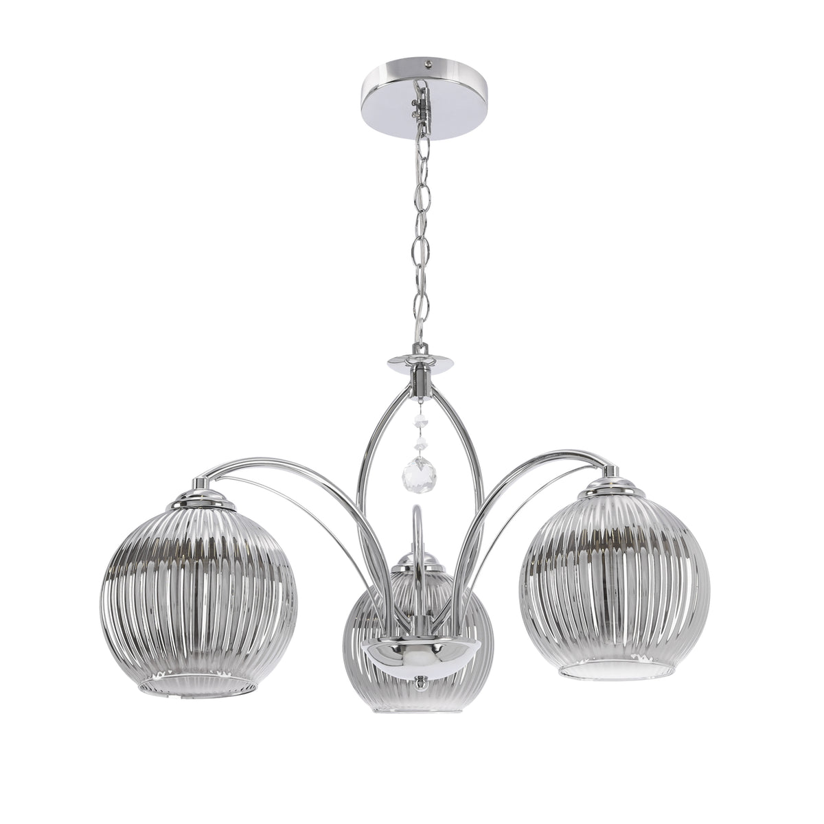 SIERRA lampa wisząca chromowy 3x40W E27 klosz chromowy
