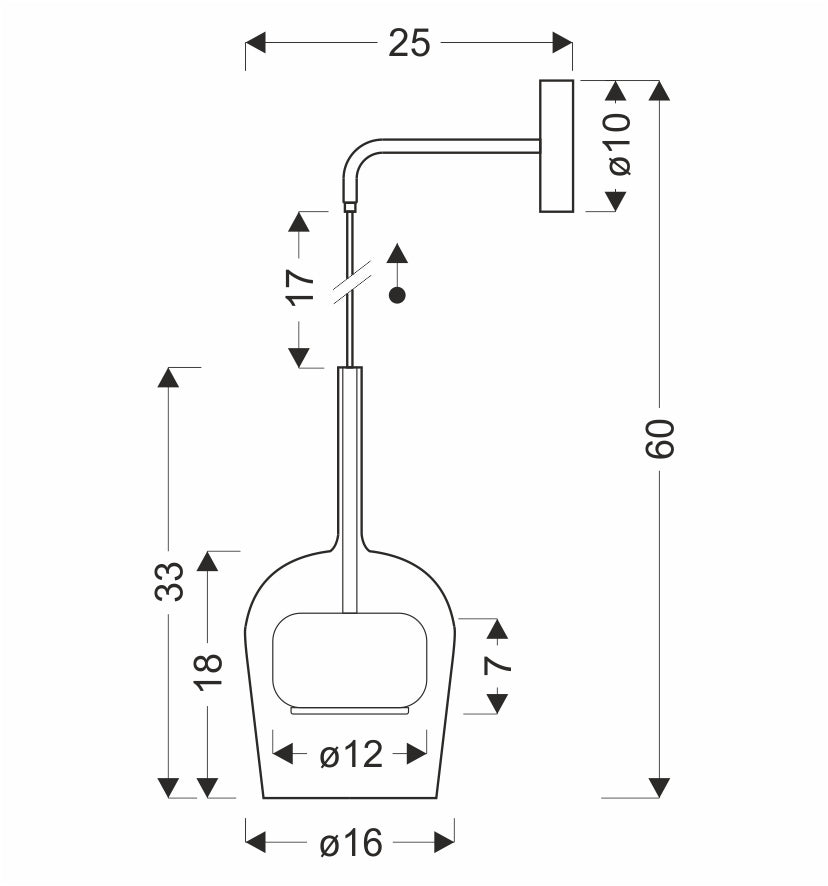 GLAXI lampa kinkiet czarny 1x9W GX53 klosz bezbarwny+brązowy