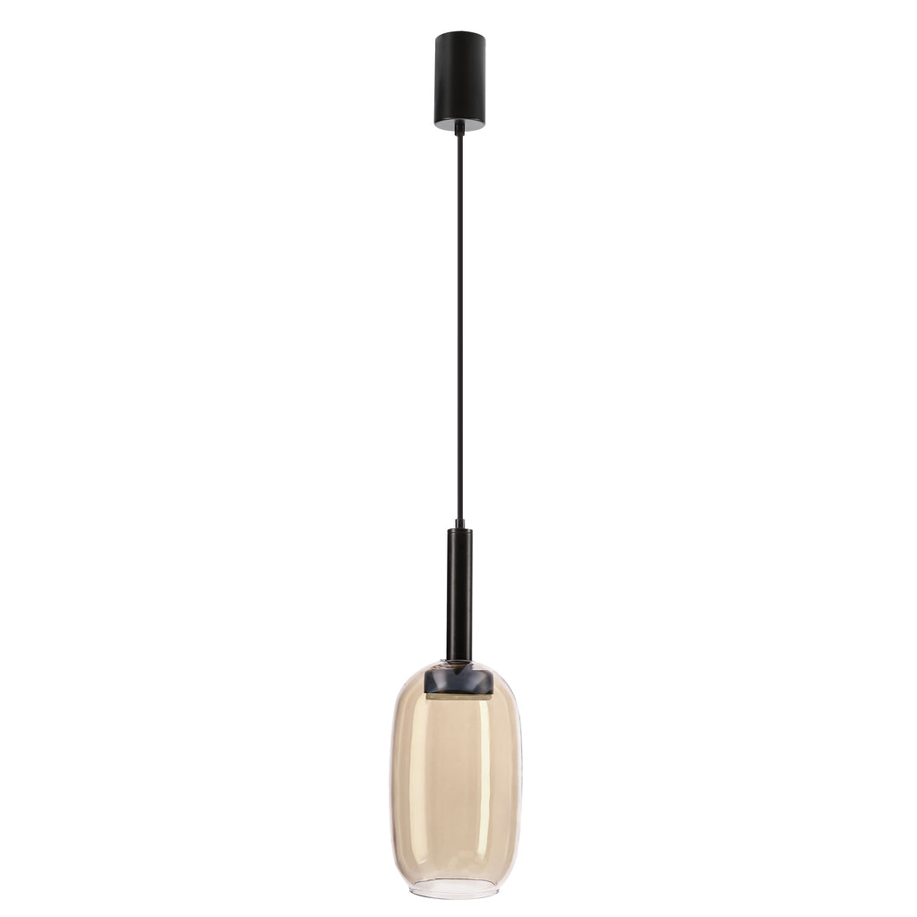 BUENO lampa wisząca czarny GX53 klosz bezbarwny+bursztynowy