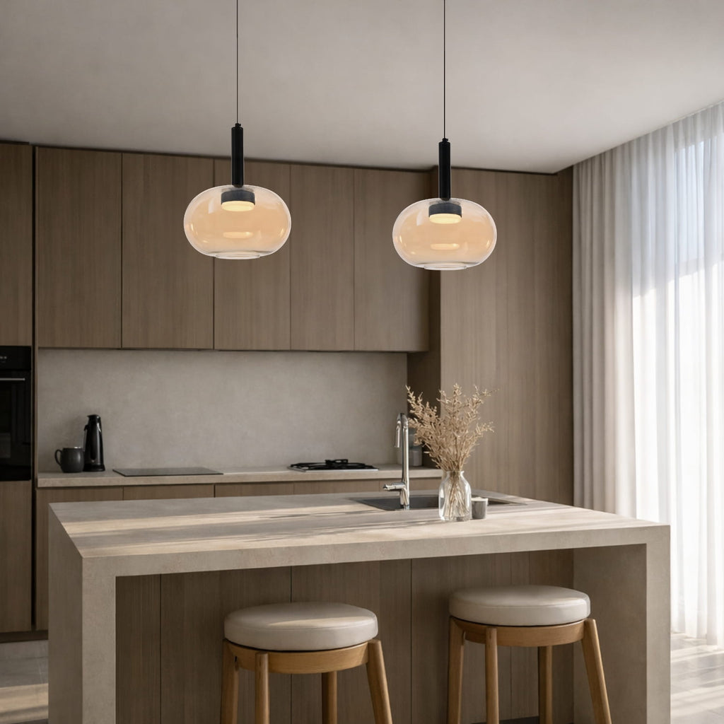 BUENO lampa wisząca czarny GX53 klosz bezbarwny+złoty