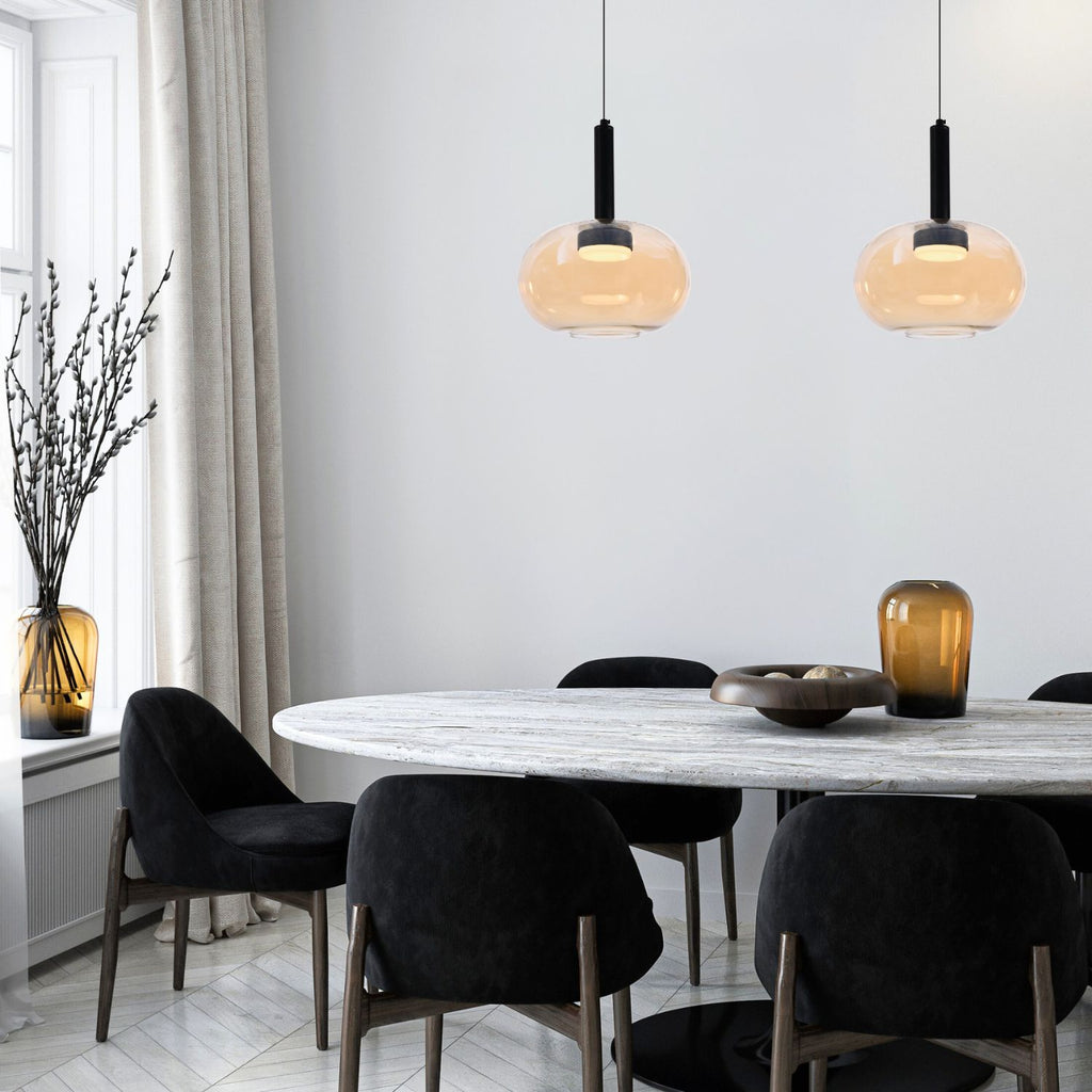 BUENO lampa wisząca czarny GX53 klosz bezbarwny+złoty
