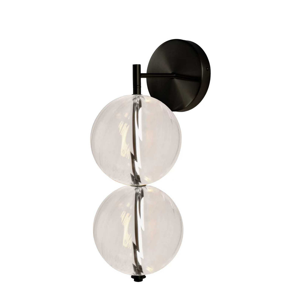 PLAYA lampa kinkiet czarny 10W LED 3000K klosz kula bezbarwny