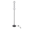 PLAYA lampa podłogowa czarny 15W LED 3000K klosz kula bezbarwny