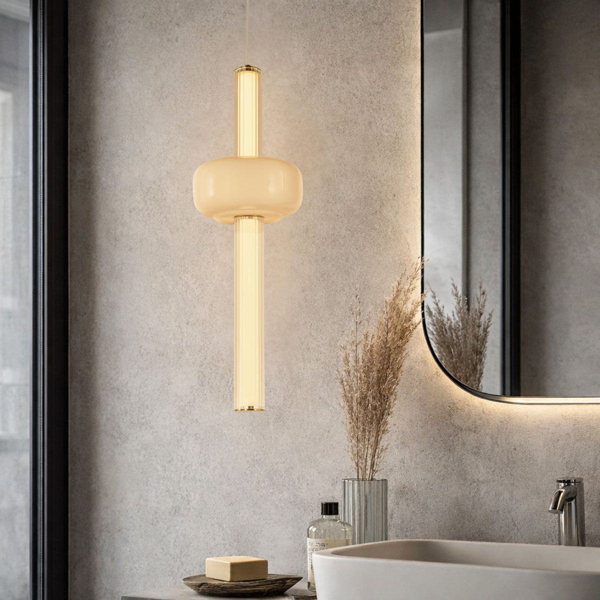 PURAS G lampa wisząca mosiężny 15W LED 3000K klosz bezbarwny+biały
