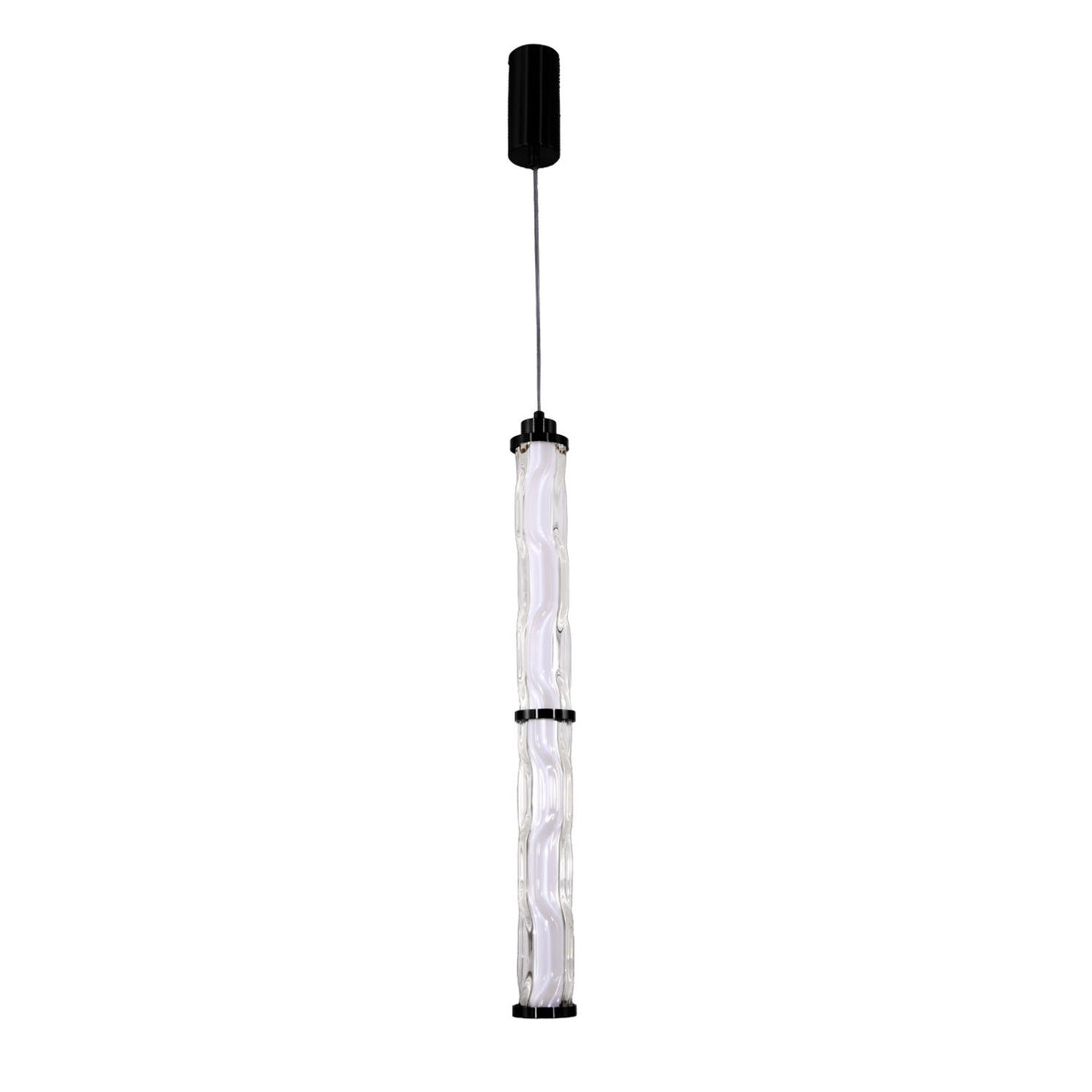 CORTE lampa wisząca czarny matowy 18W LED 3000K klosz bezbarwny