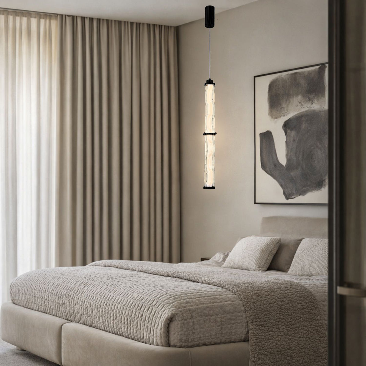 CORTE lampa wisząca czarny matowy 18W LED 3000K klosz bezbarwny
