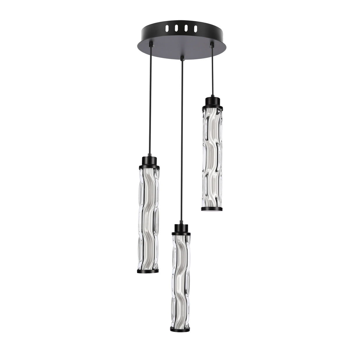 CORTE lampa wisząca talerz czarny matowy 25W LED 3000K klosz bezbarwny