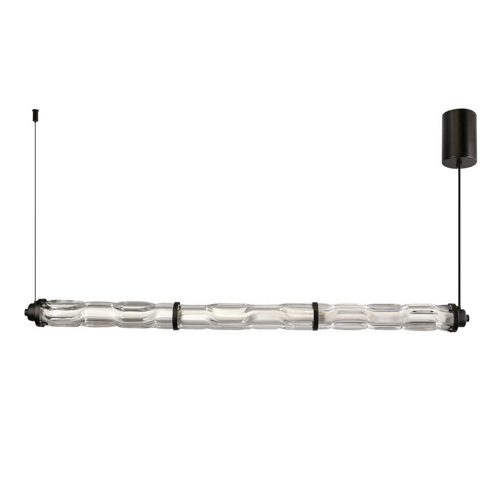 CORTE lampa wisząca pozioma czarny matowy 25W LED 3000K klosz bezbarwny