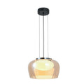 INSIEME 35 lampa wisząca czarny+chromowy 1x10W GX53 klosz bursztynowy+biały