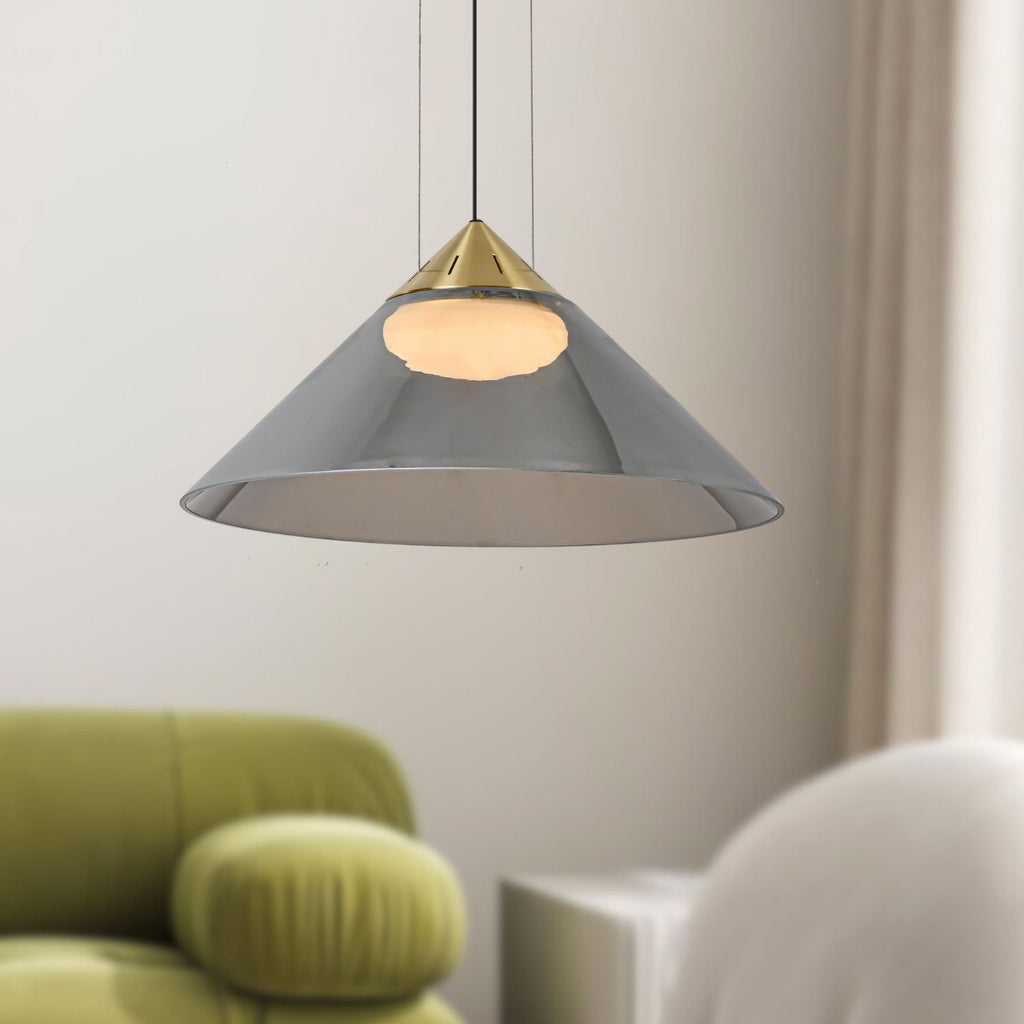 PRESTO 42 lampa wisząca satynowy złoty 1x10W GX53 klosz dymiony+biały