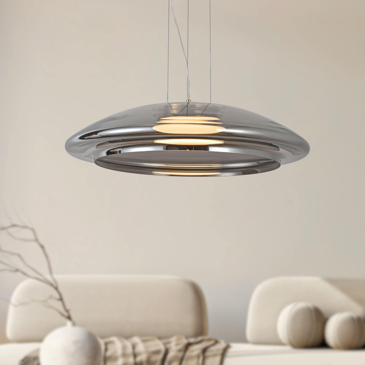 OMBRE 42 lampa wisząca satynowy złoty 1x10W GX53 klosz dymiony+biały