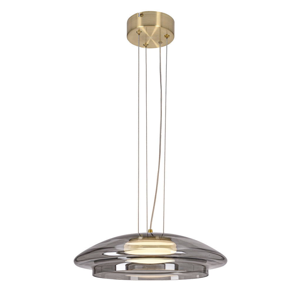 OMBRE 34 lampa wisząca satynowy złoty 1x10W GX53 klosz dymiony+biały