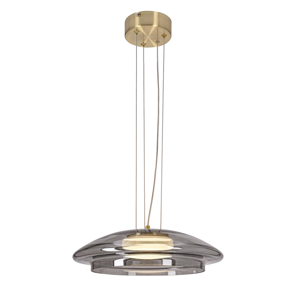 OMBRE 34 lampa wisząca satynowy złoty 1x10W GX53 klosz dymiony+biały