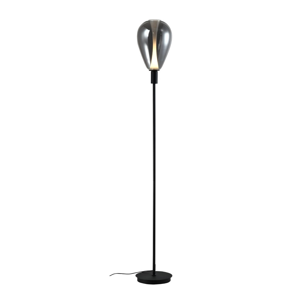 DENSO 20 lampa podłogowa czarny 1x5W G9 klosz dymiony
