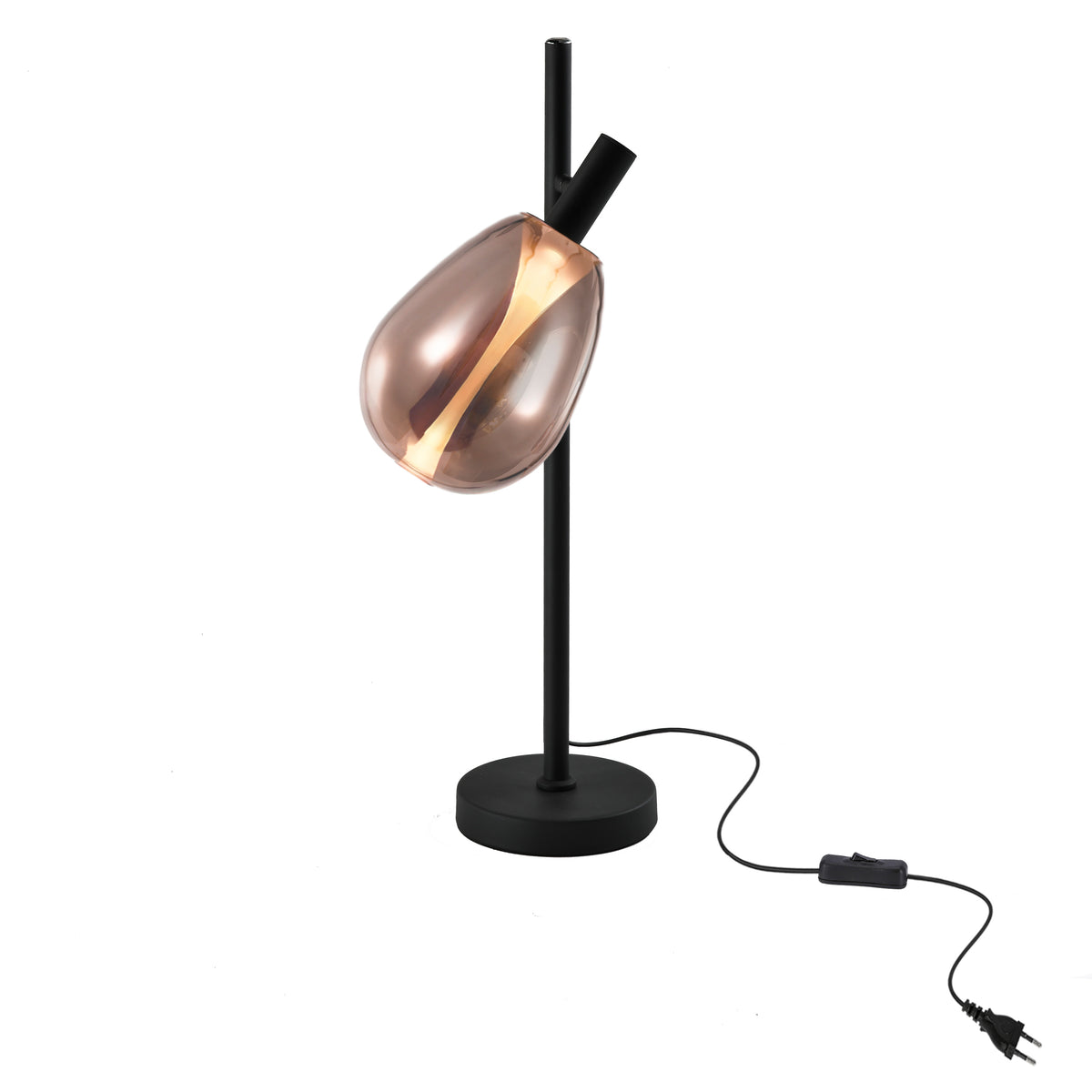 DENSO 26 lampka stołowa czarny G9 klosz miedziany