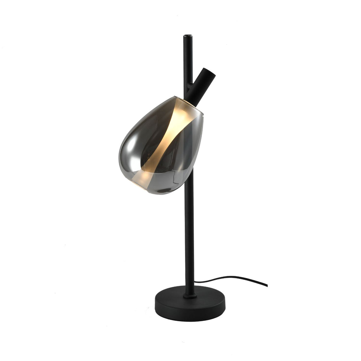 DENSO 26 lampka stołowa czarny 1x5W G9 klosz dymiony